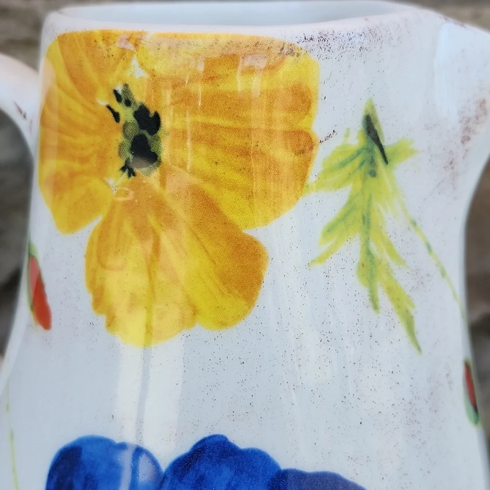 GTB HOME ITALIAN 72 OUNCE FLORAL POPPY PITCHER - Picture 8 of 11